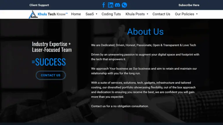 KhulaTechKnow - Launched April 2022 - I was the sole DevOps for this site